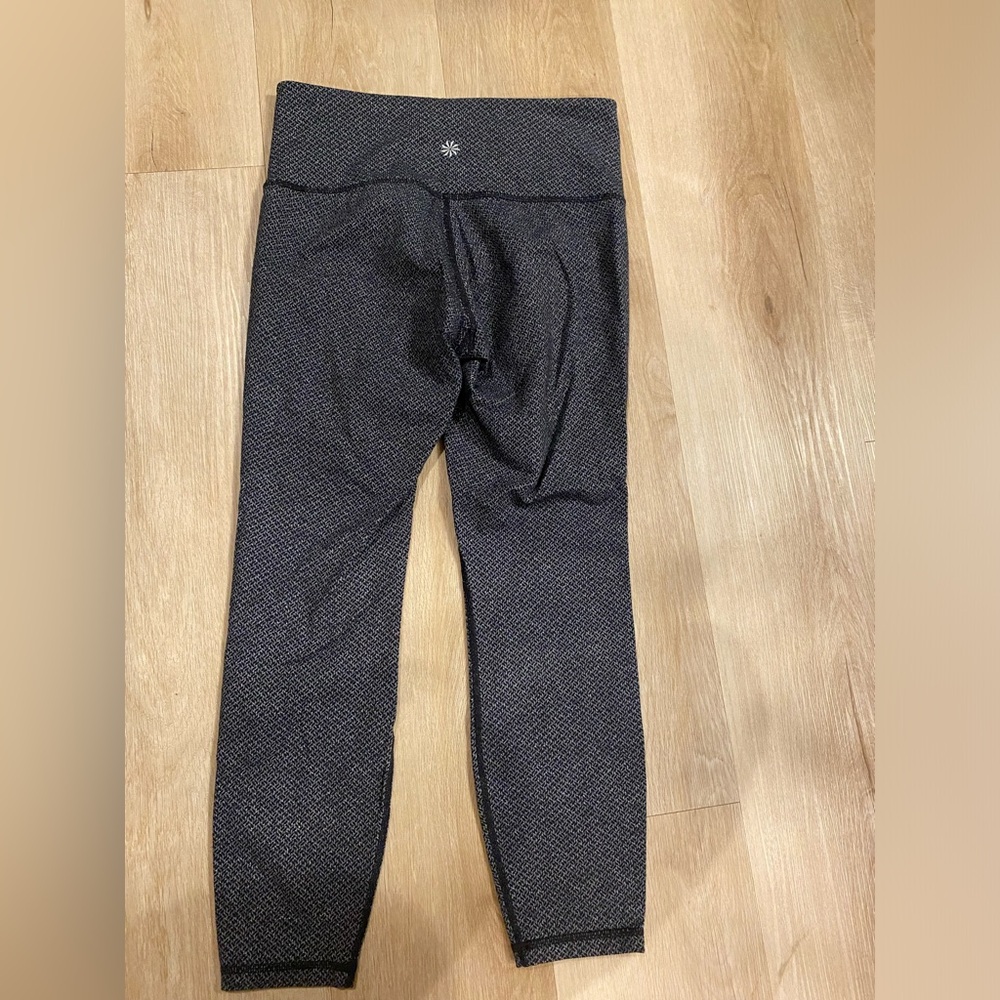 Athleta Herringbone gray black Leggings Small - Picture 2 of 3